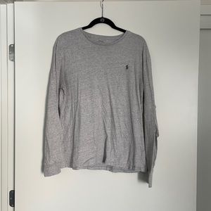 Gray Long Sleeve Polo Shirt